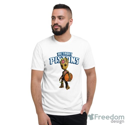 Detroit Pistons NBA Basketball Groot Marvel Guardians Of The Galaxy T Shirt - Short Sleeve T-Shirt