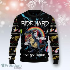 Dinosaur Unicorn Ride Hard Ugly Christmas Sweater Christmas Gift