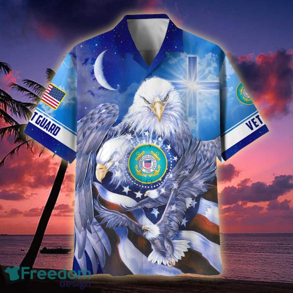 Eagle Resort US Coast Guard Hawaiian Shirt For Men Veteran - Freedomdesign