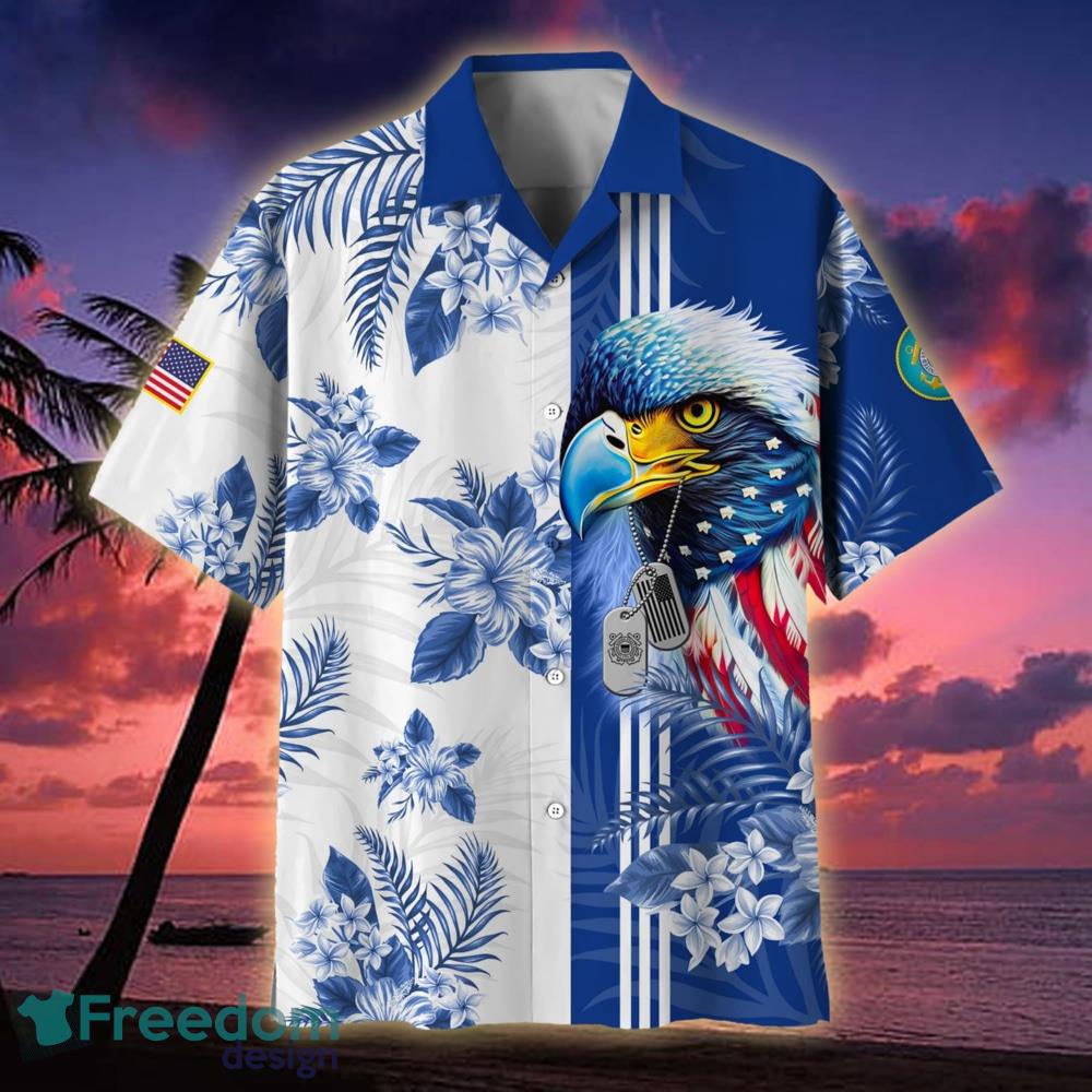 Eagle Hula US Coast Guard Hawaiian Shirt For Men Veteran - Eagle Hula US Coast Guard Hawaiian Shirt For Men Veteran