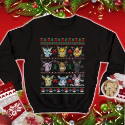 Eevee Evolutions Ugly Sweatshirt Eevee Jolteon Vaporeon Flareon Umbreon Evolutions Of Eevee Christmas Sweatshirt