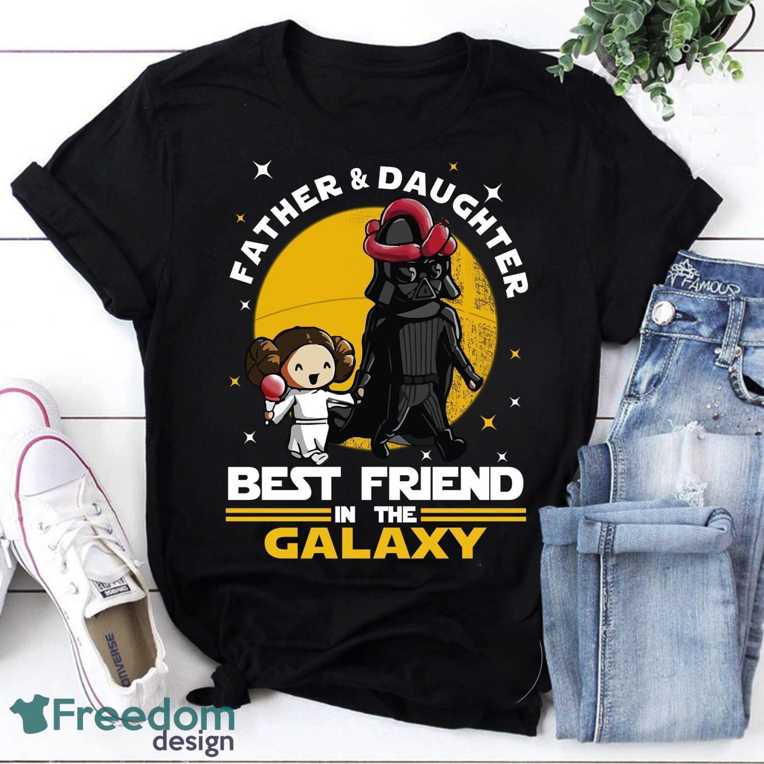 Father & Daughter Best Friends In The Galaxy Vintage T-Shirt Father And Daughter In Galaxy Shirt Product Photo 1
