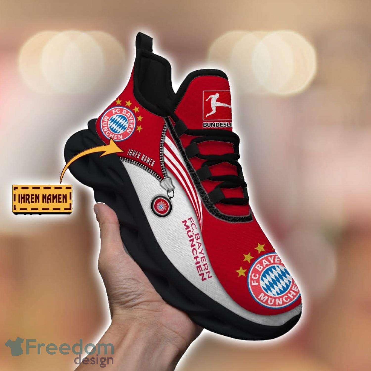 FC Bayern Munchen Running Shoes Zip Pattern Custom Name Max Soul Shoes Fans Gift image FC Bayern Munchen Running Shoes Zip Pattern Custom Name Max Soul Shoes Fans Gift Product Photo 2