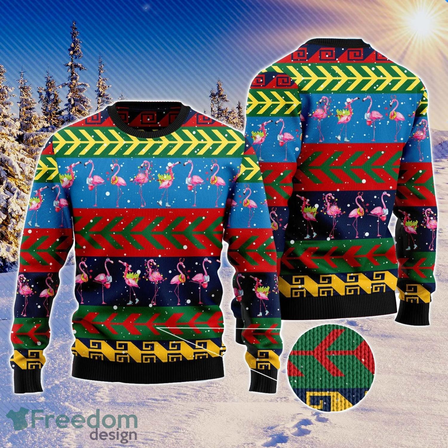 Flamingo Christmas Pattern Ugly Christmas Sweater Funny Christmas Gift For Family Product Photo 1