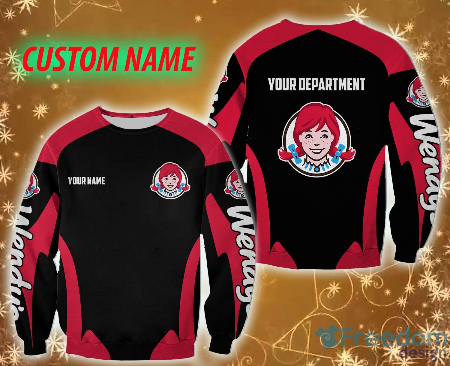 Fleece wendy's Logo Brands Custom Name Snowman 3D Sweatshirt For Men And Women Gift Christmas image Fleece wendy's Logo Brands Custom Name Snowman 3D Sweatshirt For Men And Women Gift Christmas