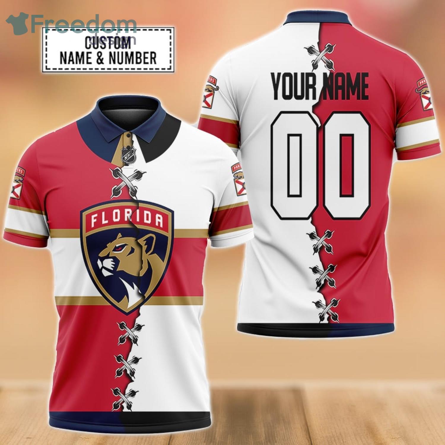Custom Florida Panthers Hockey Jersey Name and Number Blue Third