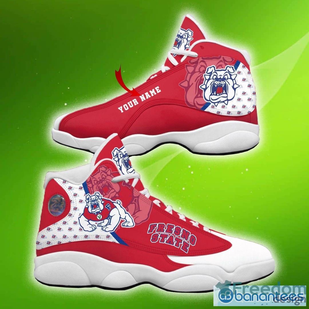 Personalized Name Fresno State Bulldogs Jordan 13 Sneakers Custom