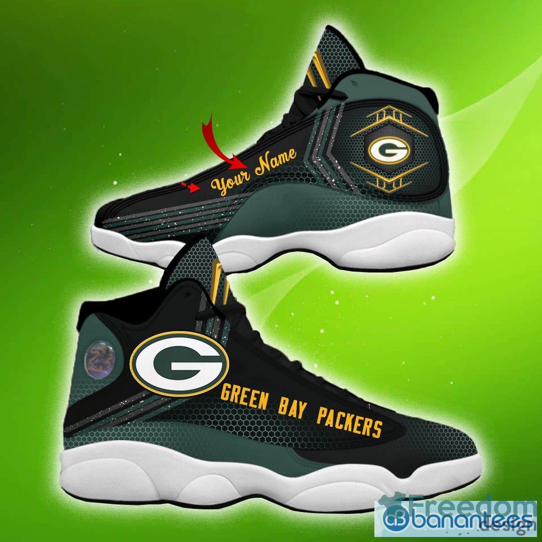 Green Bay Packers Custom Name Air Jordan 13 Shoes