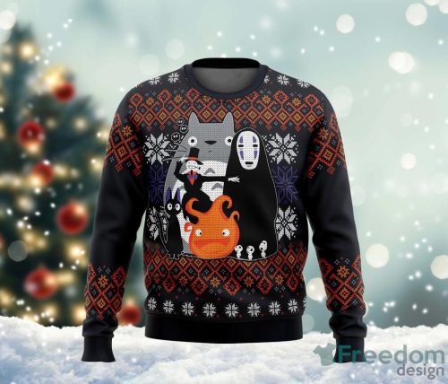 Ghibli Miyazaki Ugly Sweater Christmas Ugly Sweater For Holiday Xmas Family Gift Product Photo 1