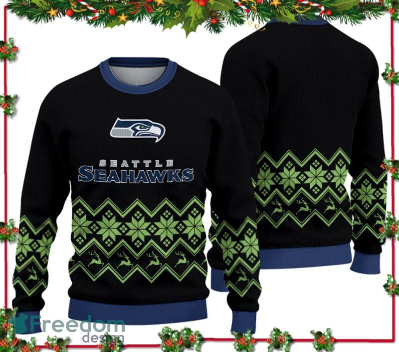 Gift Fans Seattle Seahawks Christmas Mountain Knitted Sweater For