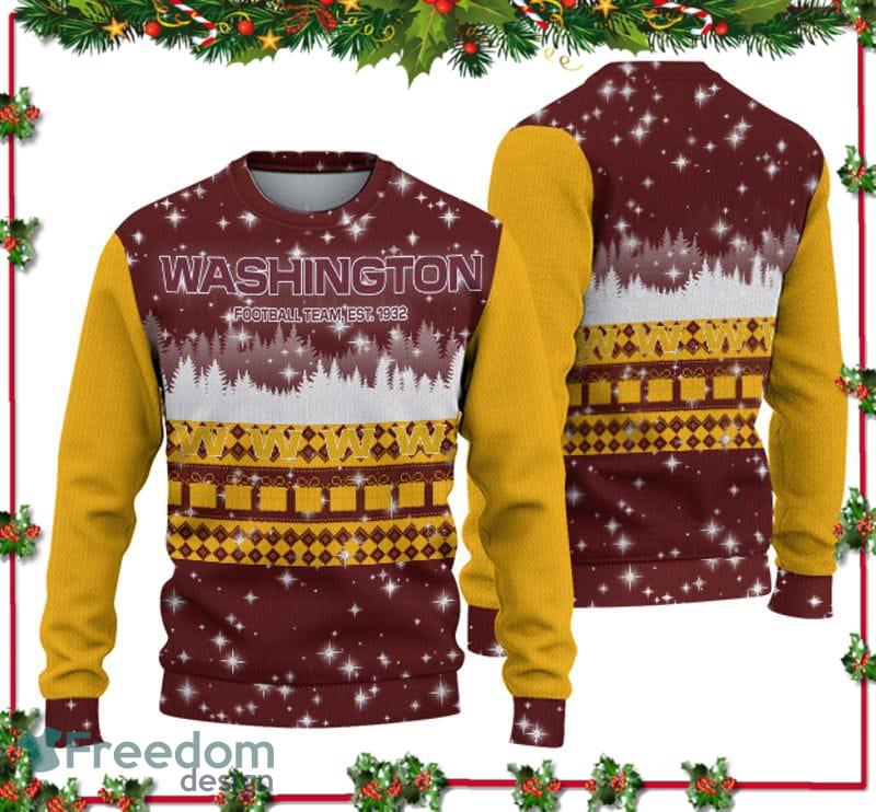 : Ugly Christmas Football Sweater Washington Team Funny