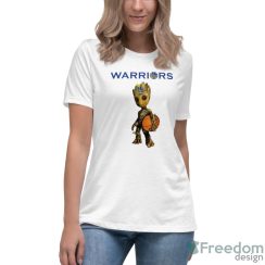 Golden State Warriors NBA Basketball Groot Marvel Guardians Of The Galaxy T Shirt image Golden State Warriors NBA Basketball Groot Marvel Guardians Of The Galaxy T Shirt - Women's Relaxed Short Sleeve Jersey Tee
