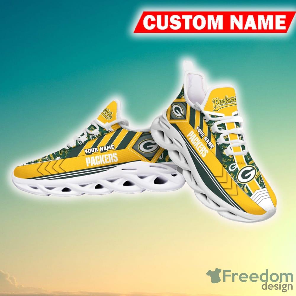 Green Bay Packers Personalized Max Soul Shoes Custom Name Gift For Big Fans  - YesItCustom