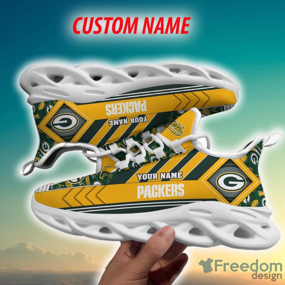 Green Bay Packers Custom Name NFL Max Soul Shoes Chunky Sneakers