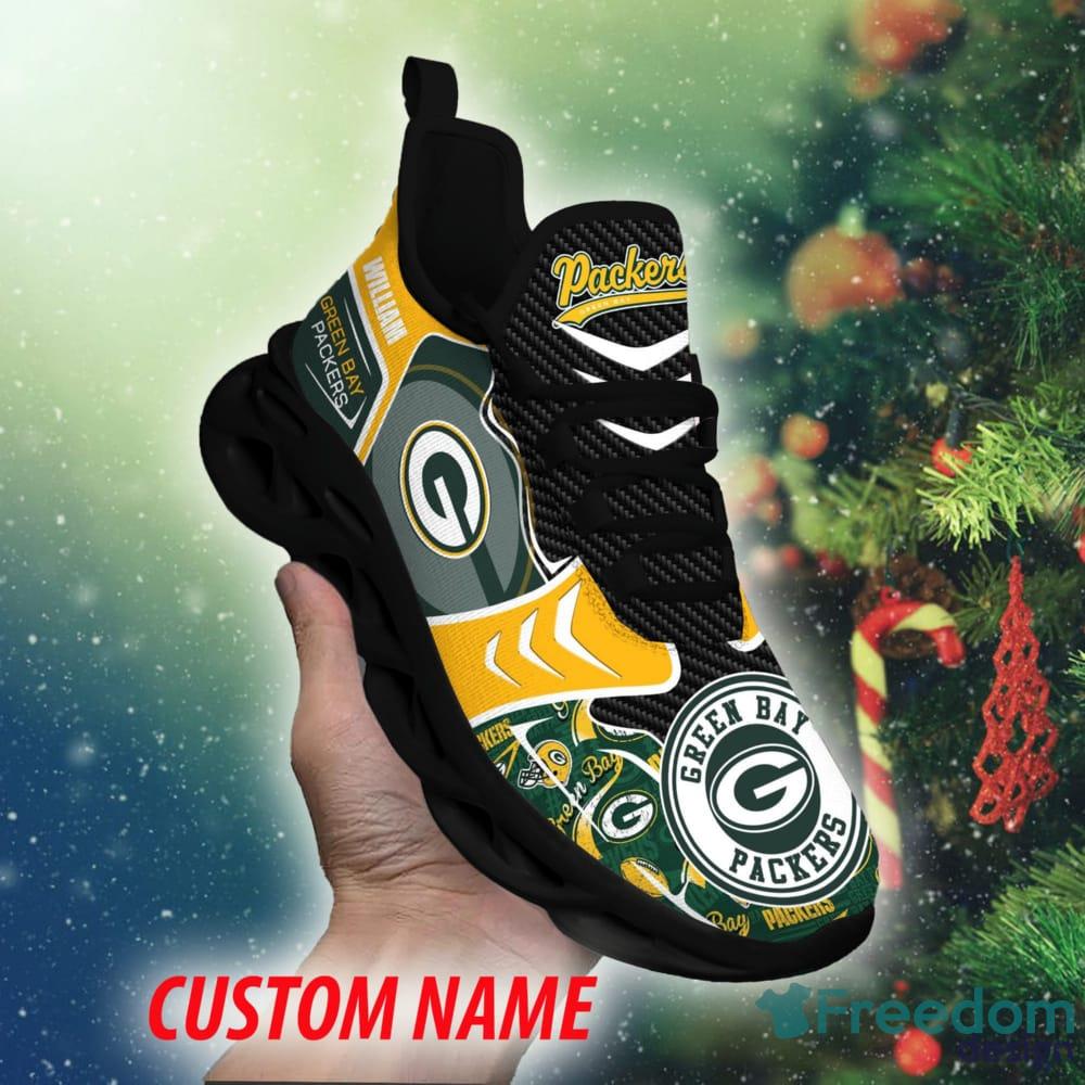 Green Bay Packers Custom Name NFL Max Soul Shoes Gift For Fans