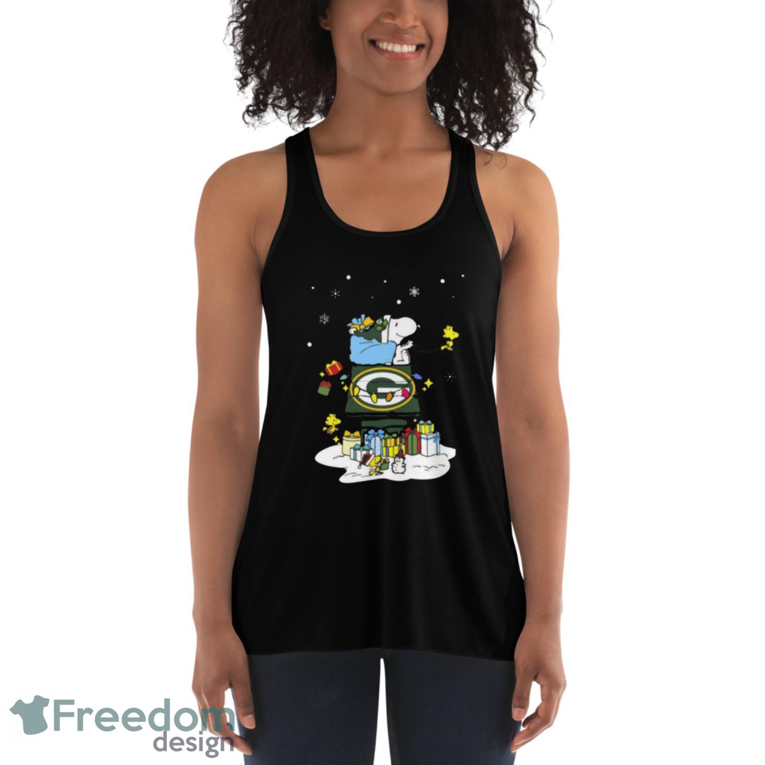 Green Bay Packers Santa Snoopy Wish You A Merry Christmas 2023 Shirt - Womens Flowy Racerback Tank Green Bay Packers Santa Snoopy Wish You A Merry Christmas 2023 Shirt - Womens Flowy Racerback Tank