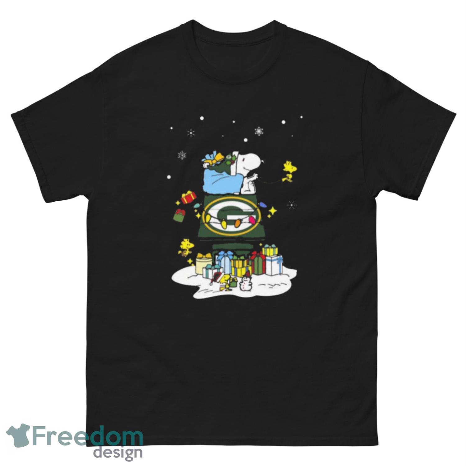 Green Bay Packers Santa Snoopy Wish You A Merry Christmas 2023 Shirt - G500 Men’s Classic Tee