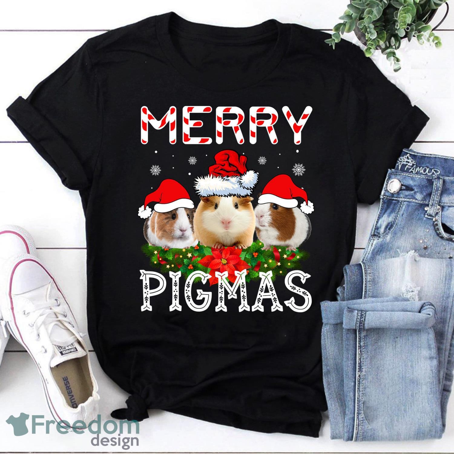 Guinea Pig Christmas Vintage T-Shirt Merry Pigmas Shirt Funny Guinea Pig Christmas Shirt Product Photo 1