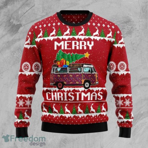 Hippie Car Merry Christmas Ugly Christmas Sweater Christmas Gift Product Photo 1