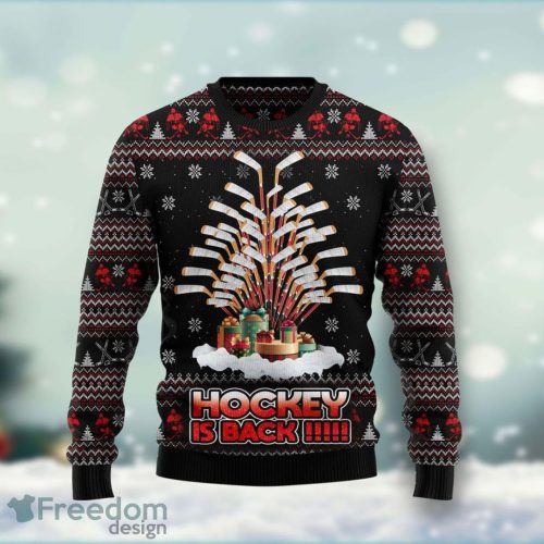 Hockey Is Back Ugly Christmas Sweater Christmas Gift Product Photo 1