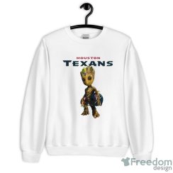 Houston Texans NFL Football Groot Marvel Guardians Of The Galaxy T Shirt - Unisex Crewneck Sweatshirt