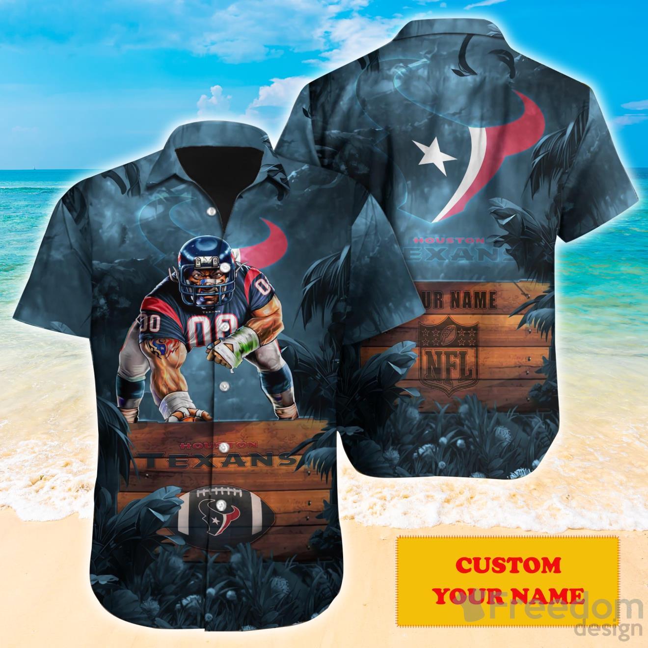 Houston Texans Hawaii Tropical Patterns Ugly Christmas Sweater For