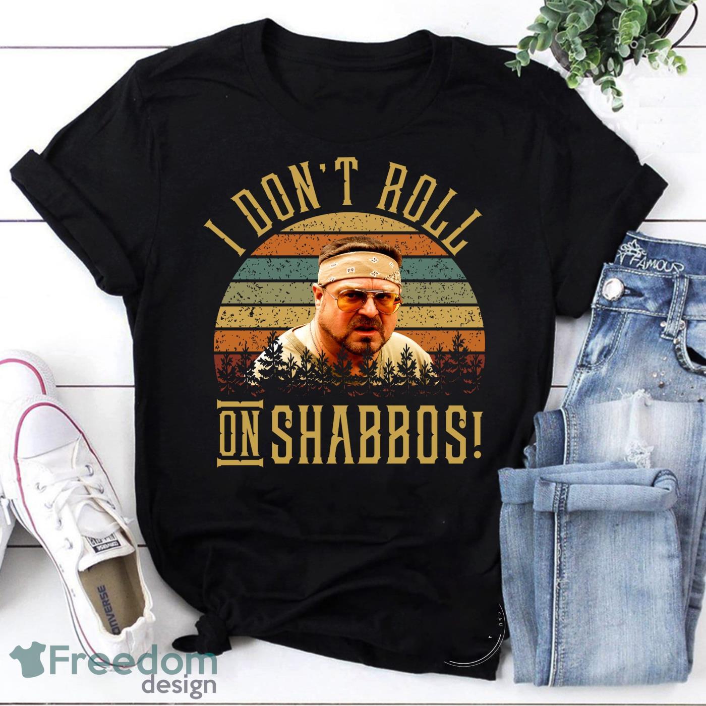 I Dont Roll On Shabbos Vintage T-Shirt, The Big Lebowski Movies Shirt Product Photo 1