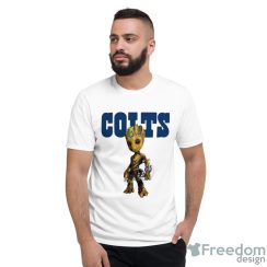 Indianapolis Colts NFL Football Groot Marvel Guardians Of The Galaxy T Shirt - Short Sleeve T-Shirt