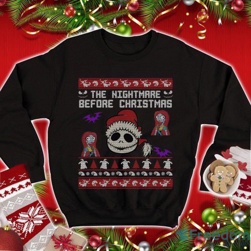 Jack Skellington And Sally Christmas Sweatshirt T Shirt Nightmare Before Christmas Movie Christmas Sweatshirt Disneyland Christmas Product Photo 1