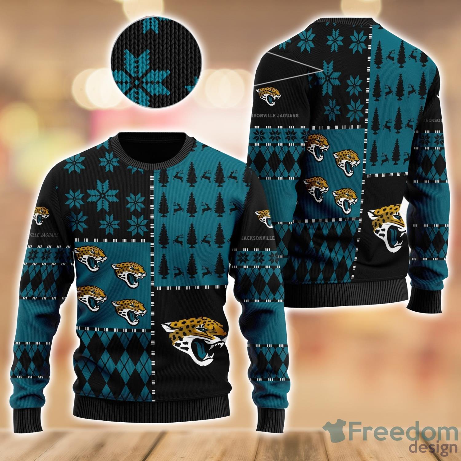 Jacksonville Jaguars NFL Big Logo Ugly Christmas Sweater Gift For Fans -  Banantees