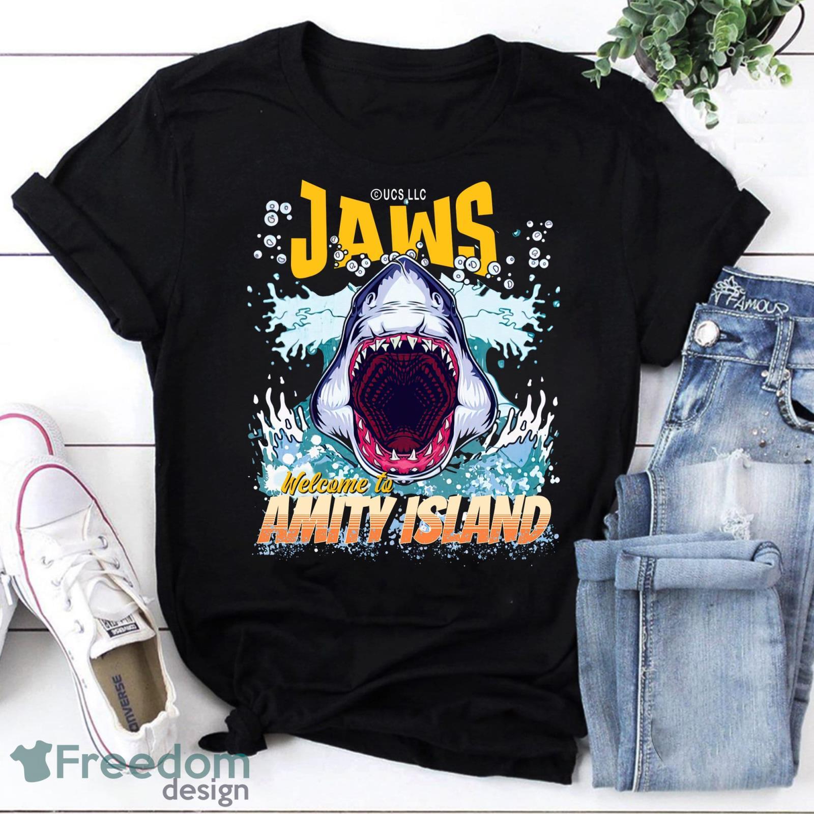 Jaws Fan Art Welcome To Amity Island Quint's Shark Fishing Vintage