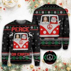 Jesus & Santa Peace On Earth Ugly Christmas Sweater Christmas Gift