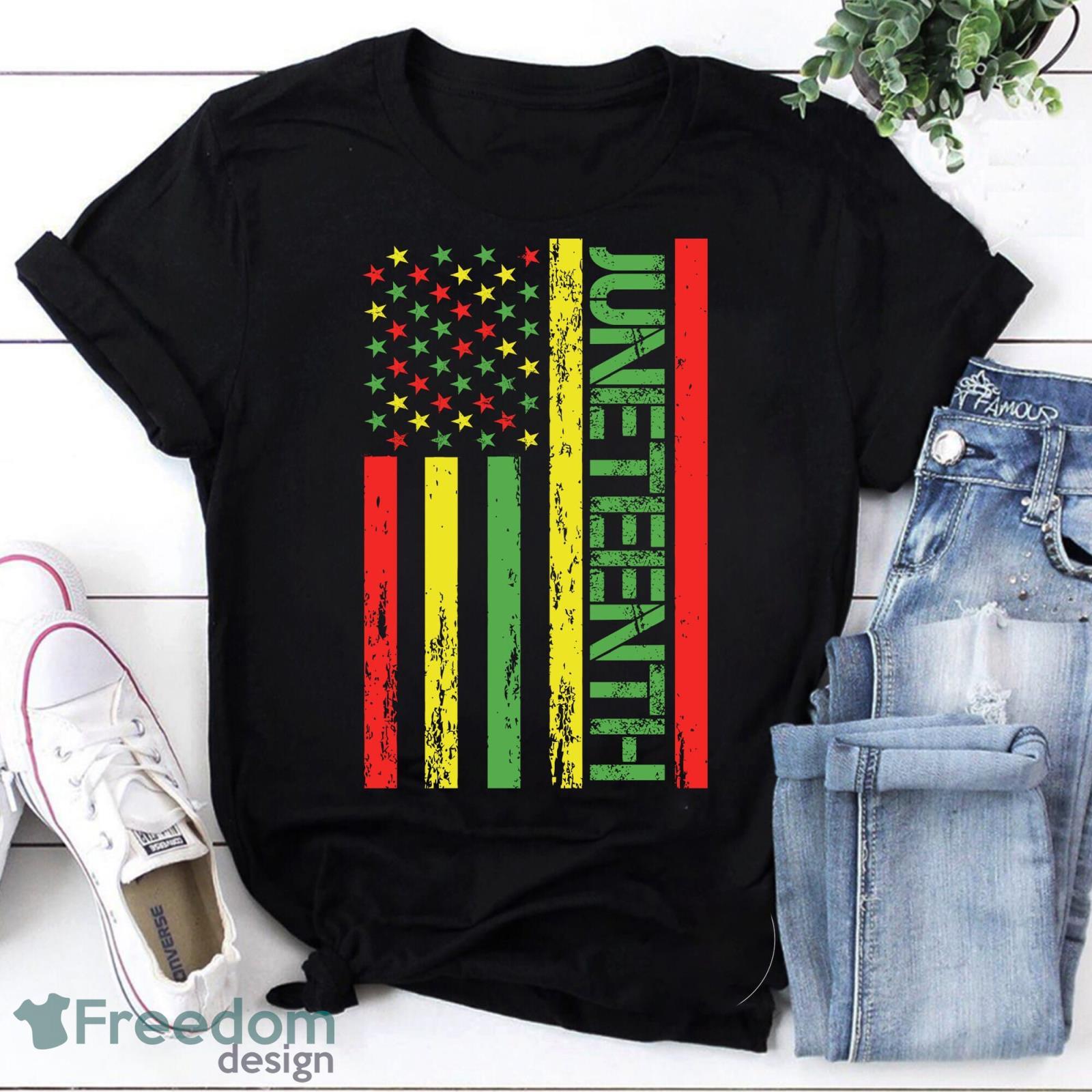 Juneteenth American Flag June 19 Celebrate Freedom Vintage T-Shirt Juneteenth Shirt Black Lives Matter Shirt Product Photo 1