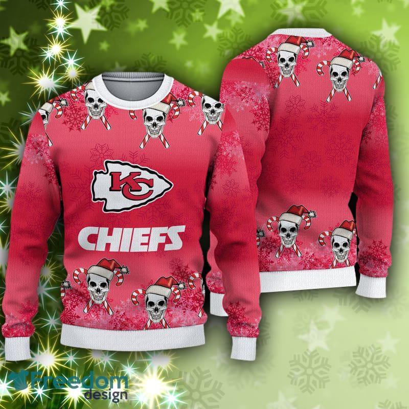 Kansas City Chiefs Christmas Skull Santa Ugly Christmas Sweater