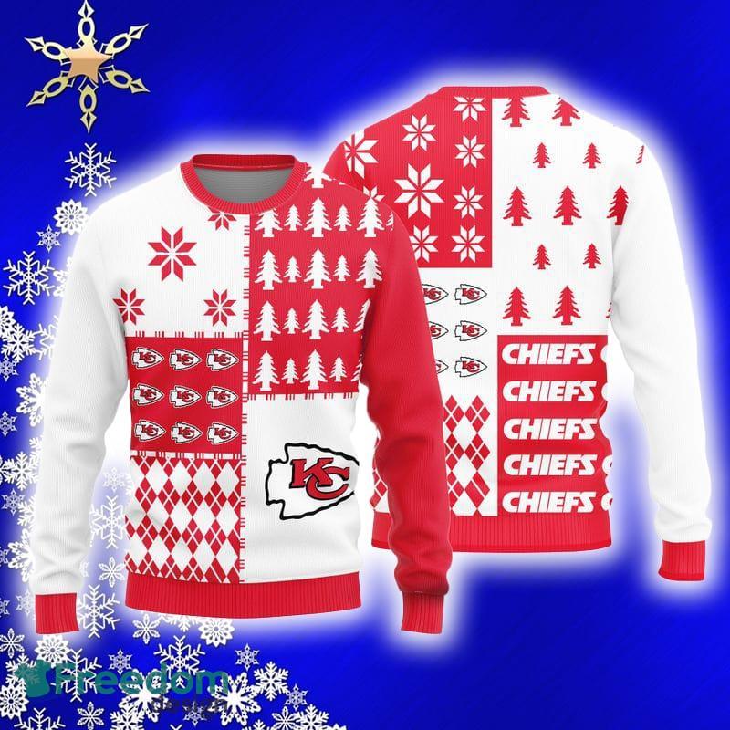 Kansas City Chiefs Skull Candy Cane Pattern Ugly Christmas Sweater