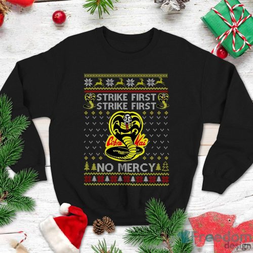 Karate Kid Sweatshirt Cobra Kai Snake Shirt Strike First No Mercy Shirt Christmas Xmas Gifts Product Photo 1