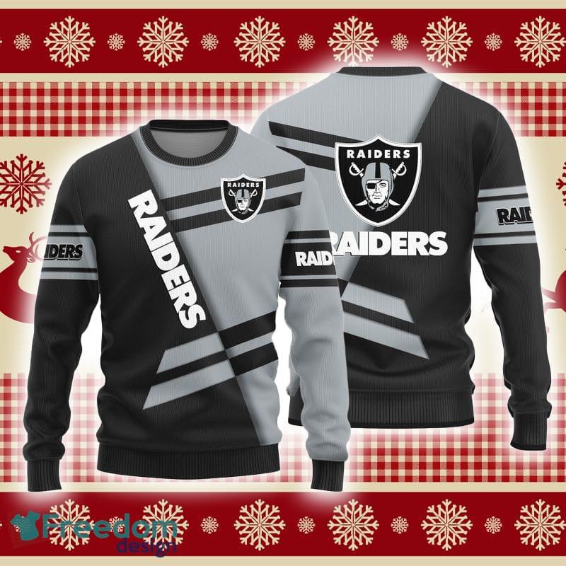 NFL Las Vegas Raiders Christmas Gift Funny Santa 3D Ugly Christmas Sweater  For Men And Women - Banantees