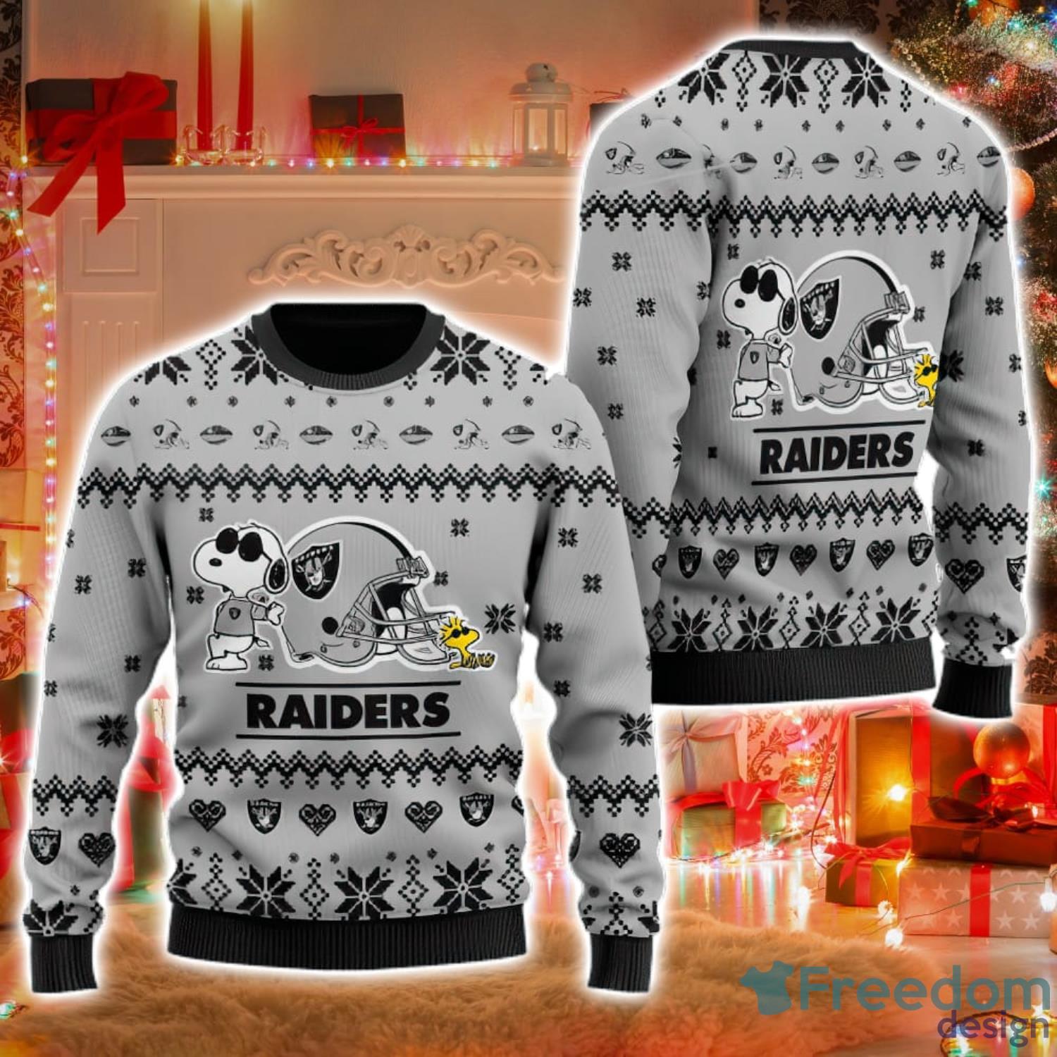 NFL Team Apparel Raiders Women Winter Christmas Sweater Size L