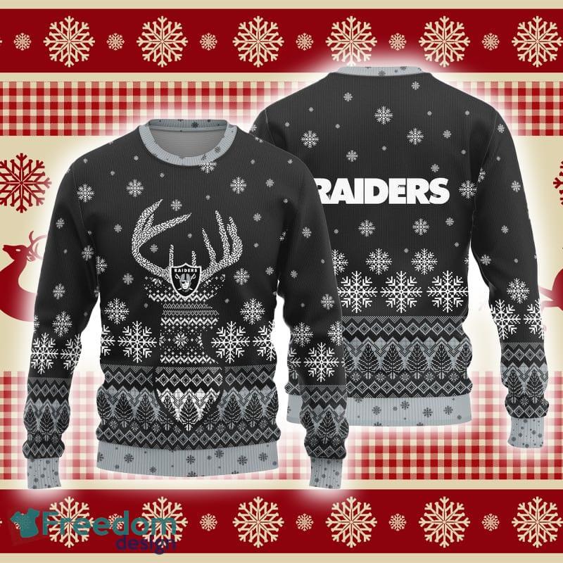 Las Vegas Raiders Christmas Pattern Ugly Christmas Sweater - Freedomdesign