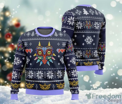 Legend of Zelda Majora's Mask Ugly Sweater Christmas Ugly Sweater For Holiday Xmas Family Gift Product Photo 1