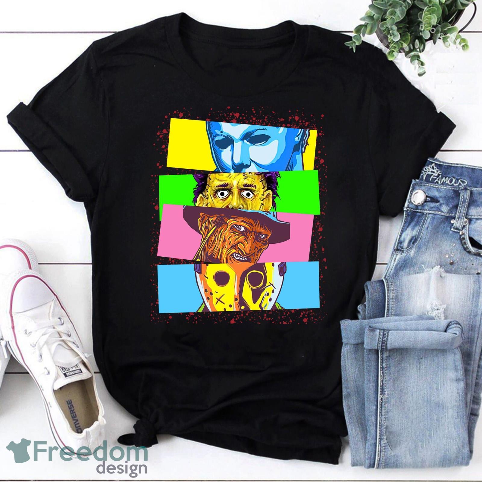 Legends Horror Movies Friends Pop Art Vintage T-Shirt Friends Halloween Shirt Scary Halloween Product Photo 1