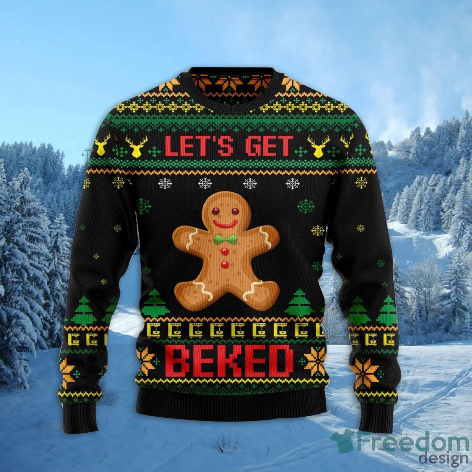 Lets Get Baked All Over Printed 3D Ugly Christmas Sweater Christmas Gift For Men And Women Product Photo 2