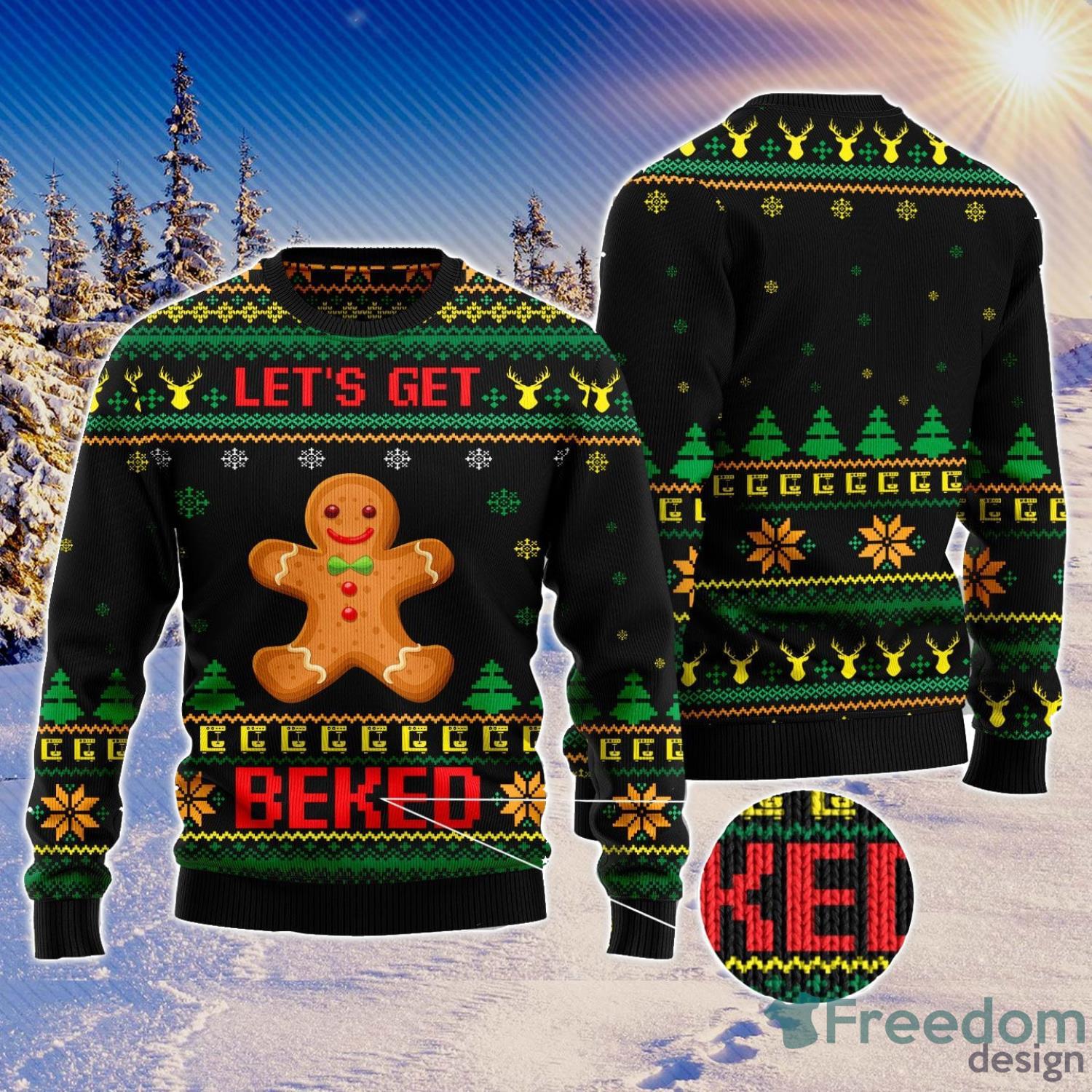 Let's Get Baked All Over Printed 3D Ugly Christmas Sweater Christmas Gift For Men And Women Product Photo 1