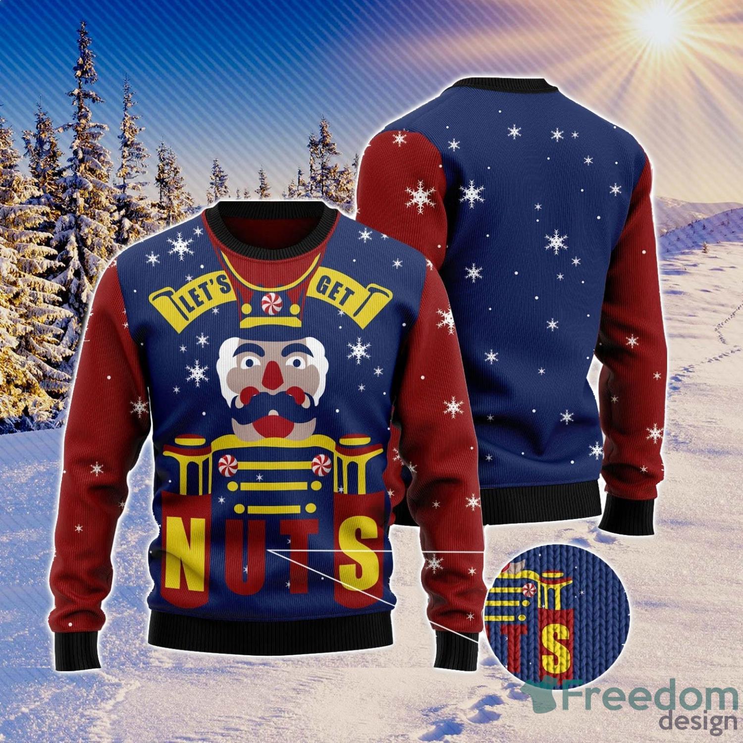 Let‘s Get Nuts Nutcracker All Over Printed 3D Ugly Christmas Sweater Christmas Gift For Men And Women Product Photo 1