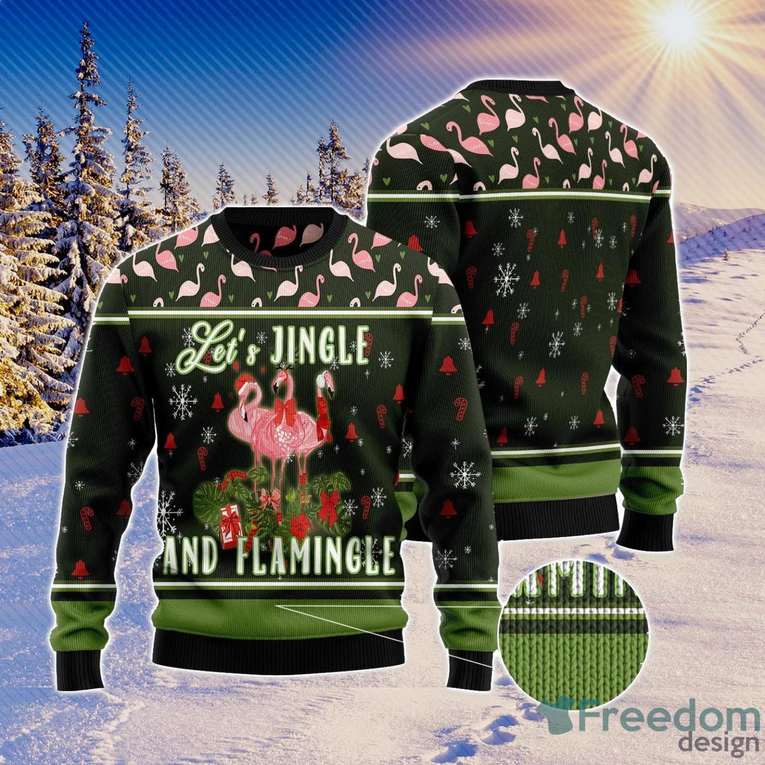 Let's Jingle And Flamingle All Over Printed 3D Ugly Christmas Sweater Christmas Gift For Men And Women Product Photo 1