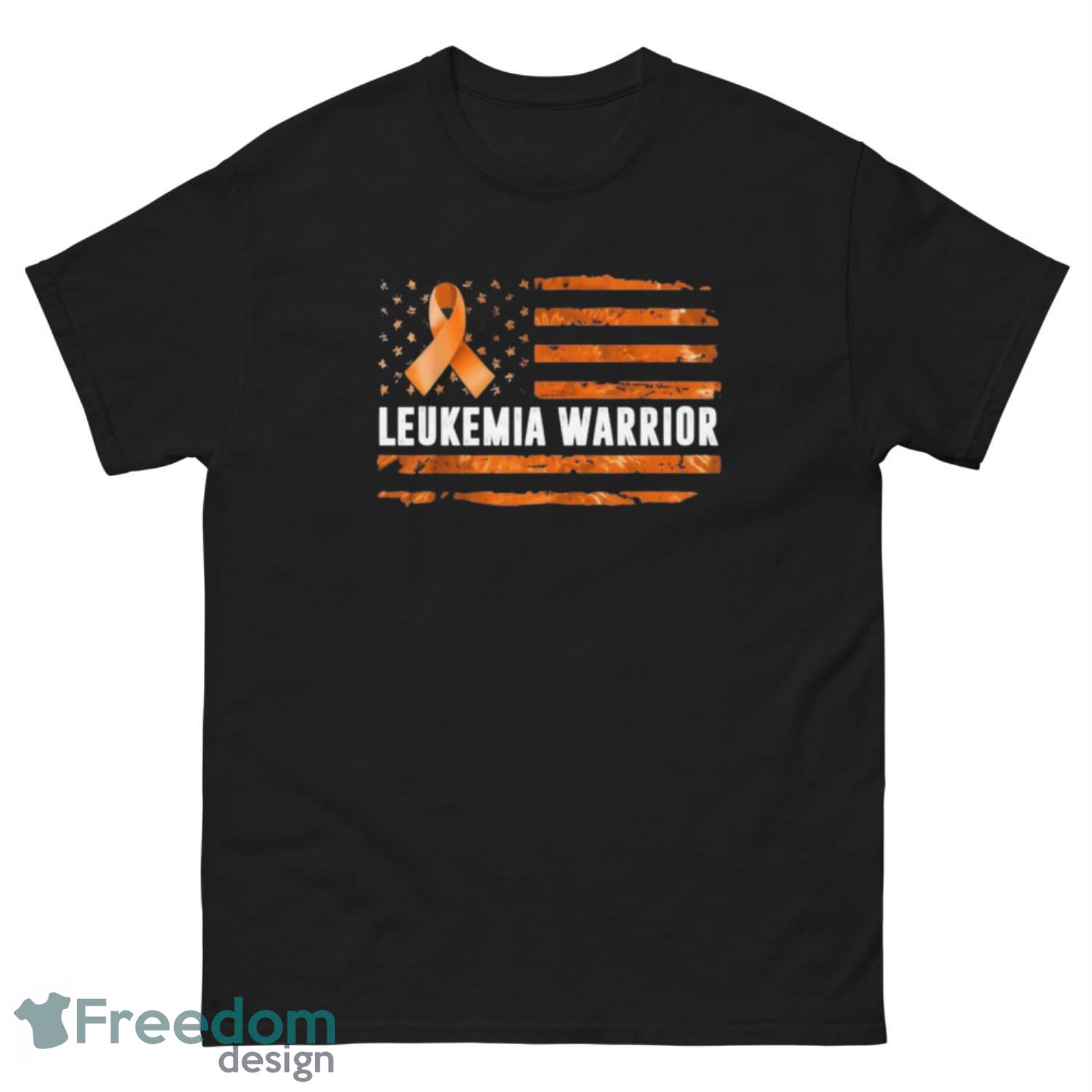 Leukemia Warrior Leukemia Cancer Awareness Orange Us Flag Shirt - G500 Men’s Classic Tee