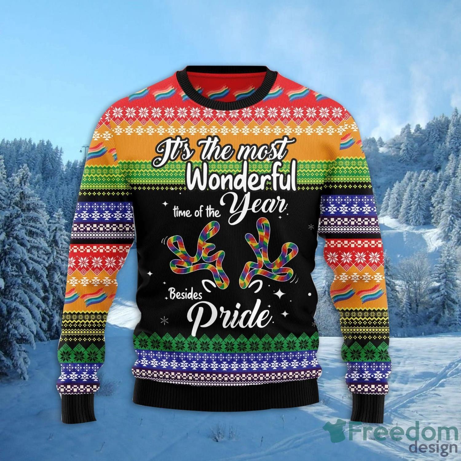 LGBT Beside Pride All Over Printed 3D Ugly Christmas Sweater Christmas Gift For Men And Women Product Photo 2