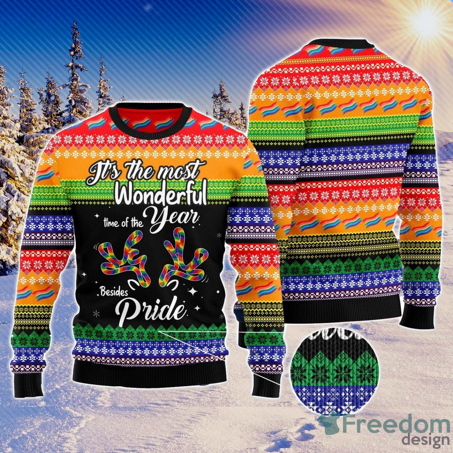 LGBT Beside Pride All Over Printed 3D Ugly Christmas Sweater Christmas Gift For Men And Women Product Photo 1