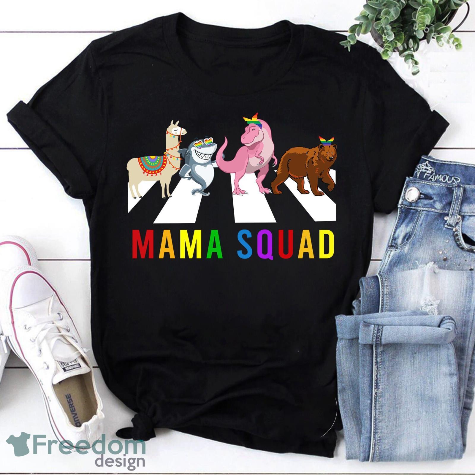 LGBT Mama Squad Llama Shark Dinosaur Bear Vintage T-Shirt Pride Month Shirt For Pride Month Shirt Product Photo 1