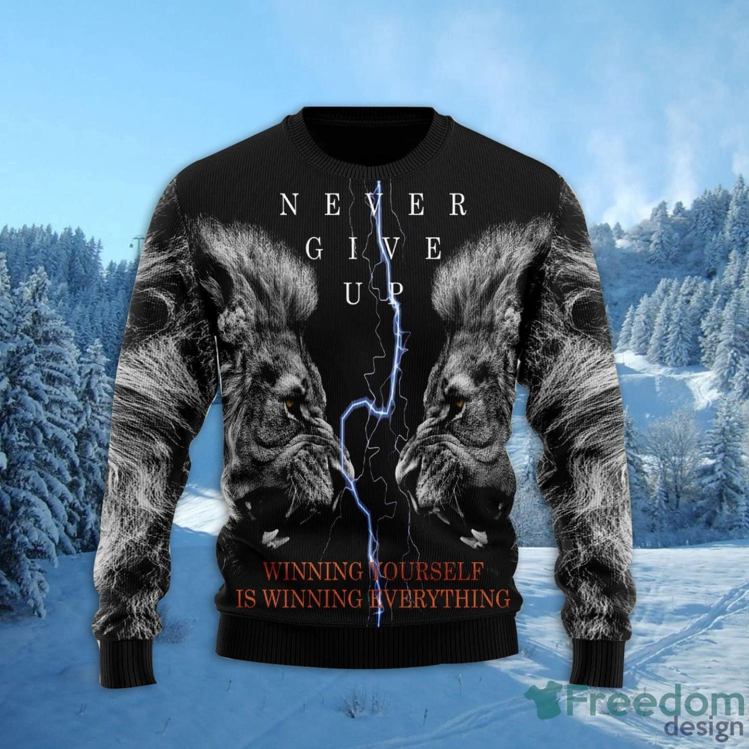 Lion All Over Printed 3D Ugly Christmas Sweater Christmas Gift For Men And Women Product Photo 2